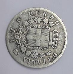Nümismatik - İtalya Gümüş 1 Liret 1863 4,75 Gr