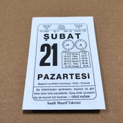 Efemera - 21 şubat 2022 takvim yaprağı (saatli maarif takvimi) - kitantik - kitaLog