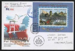 Efemera - EFM.4889 2007 FEPA İLAVE DAMGASIYLA BALKANFİLA FDC TAAHÜTLÜ VARIŞLI - kitantik - kitaLog