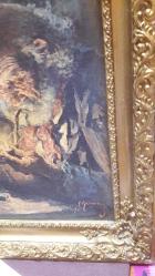 BASKI RESİM - İhtiyar Adam pipo içerken- ORJİNAL ÇERÇEVESİNDE Ebat : 28 x 38