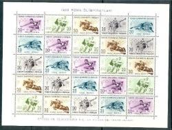 1960 ROMA OLİMPİYATLARI 25 PULLU BLOK