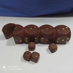 P45--4 ADET HİNT İŞİ KUTUSUNDA AHŞAP ZAR