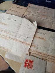 1930-1945 arası Ankara-Eskişehir-İstanbul, Askeri, ticari  telgraf lotu nadir 8 adet