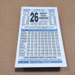 Efemera - 26 şubat 2022 takvim yaprağı (türkiye takvimi) - kitantik - kitaLog