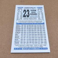 Efemera - 23 kasım 2022 takvim yaprağı (türkiye takvimi) - kitantik - kitaLog