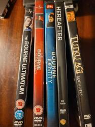 Matt Damon Filmleri: The Bourne Identity, The Bourne Supremacy,  The Bourne Ultimatom, Öteki Dünya (Here After), Tutku Ağı (Rounders)