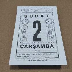 Efemera - 2 şubat 2022 takvim yaprağı (büyük saatli maarif takvimi) - kitantik - kitaLog