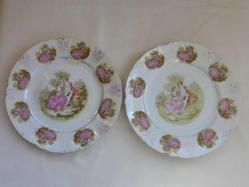 Vintage Fragonard Desen Fine Porselen 2 Adet Tabak