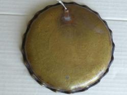 Eski Pirinç Yazılı Duvar Tabağı - Hat Yazılı Pirinç Tabak