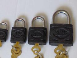 Dökme Demir Eski Asma Kilit Lotu - 4 Adet Eski Asma Kilit - Vintage Globe Asma Kilit