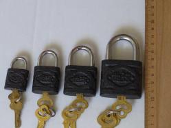 Dökme Demir Eski Asma Kilit Lotu - 4 Adet Eski Asma Kilit - Vintage Globe Asma Kilit