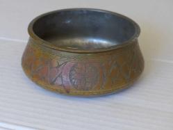 Bronz İşlemeli Badya Antika Bronz Obje, Tas