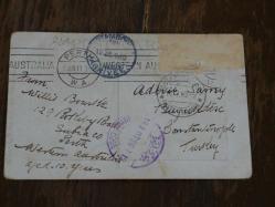 Avustralya Perth İstanbul 1910 Postadan Geçmiş Kartpostal