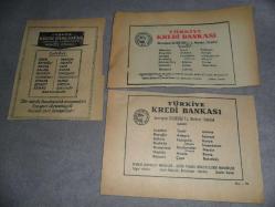 TÜRKİYE KREDİ BANKASI REKLAMLARI 1960-66 YILLARI ARASI 3 ADET