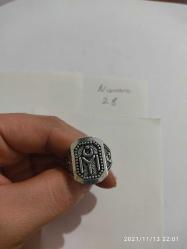 AY YILDIZ IYI TASARIM GÜMÜŞ KAPLAMA SIFIR 28 NUMARA ERKEK YÜZÜK