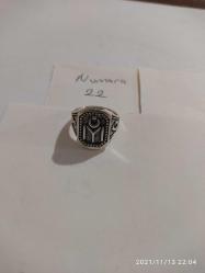 AY YILDIZ IYI TASARIM GÜMÜŞ KAPLAMA SIFIR 22 NUMARA ERKEK YÜZÜK