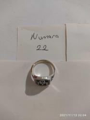 AY YILDIZ IYI TASARIM GÜMÜŞ KAPLAMA SIFIR 22 NUMARA ERKEK YÜZÜK