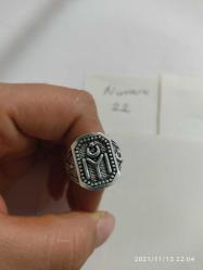 AY YILDIZ IYI TASARIM GÜMÜŞ KAPLAMA SIFIR 22 NUMARA ERKEK YÜZÜK