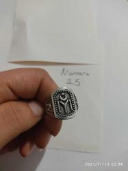 AY YILDIZ IYI TASARIM GÜMÜŞ KAPLAMA SIFIR 25 NUMARA ERKEK YÜZÜK