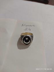 AY YILDIZLI-TASARIM GÜMÜŞ KAPLAMA SIFIR 24 NUMARA ERKEK YÜZÜK