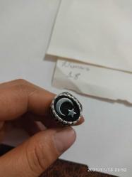 AY YILDIZLI-TASARIM GÜMÜŞ KAPLAMA SIFIR 18 NUMARA ERKEK YÜZÜK