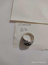 AY YILDIZLI TASARIM GÜMÜŞ KAPLAMA SIFIR 27 NUMARA ERKEK YÜZÜK