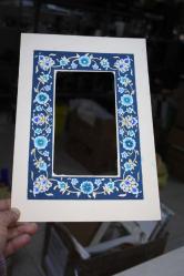 LOT.16 » TEZHİP PASPARTU. TEZHİP SANATI EL YAPIMI ÇERÇEVELİK PASPARTU ( CAM ÖNÜ RAF ÜSTÜ