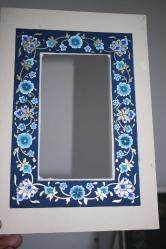 TEZHİP PASPARTU. TEZHİP SANATI EL YAPIMI ÇERÇEVELİK PASPARTU ( CAM ÖNÜ RAF ÜSTÜ