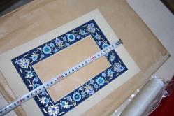 TEZHİP PASPARTU. TEZHİP SANATI EL YAPIMI ÇERÇEVELİK PASPARTU ( CAM ÖNÜ RAF ÜSTÜ