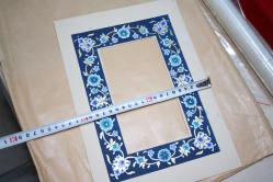 TEZHİP PASPARTU. TEZHİP SANATI EL YAPIMI ÇERÇEVELİK PASPARTU ( CAM ÖNÜ RAF ÜSTÜ