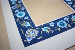 TEZHİP PASPARTU. TEZHİP SANATI EL YAPIMI ÇERÇEVELİK PASPARTU ( CAM ÖNÜ RAF ÜSTÜ