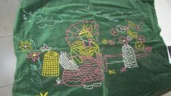 KADİFE ÜZERİNE RESİM İŞLEME ESKİ ÇERÇEVELİK PARÇADETAY ÖLÇÜ RESİMDE VAR BAKINIZ LÜTFEN (HAMDİ KOLİS