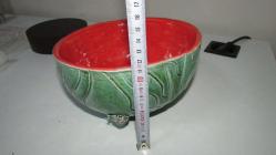 EL BOYAMA EL YAPIMI BÜYÜK KASE KAP DETAY RESİMDE VAR BAKINIZ (KİTAP RAF YANI