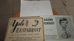 GAZİNO YENİKÖY + YALI RETAURANT 2 TANE FOTOĞRAF KABI (BEYAZ KOLİ NO 65