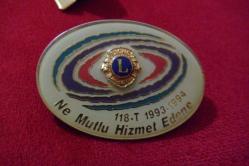 LOT.12 » 118-T LİONS -ROZET 1994 LİONS *NE MUTLU HİZMET EDENE ROZETİ ( ORH KOL.4 (NO 30)