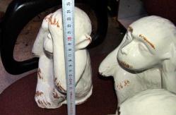 ÜÇ.MAYMUN GÖRMEDİM DUYMADIM BİLMİYORUM BÜYÜK BOY 3 MAYMUN HEYKELİ DETAY RESİMLERDE VAR (ANTİK RAF