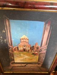 YAĞLI BOYA TABLO ERMENİ ORİENTALİST İMZALI. MARMASTEN KİLİSESİ ARTUR PAPAZIAN