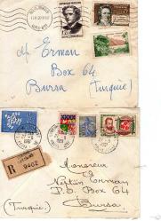 LOT.10 » FRANSA POSTA TARİHİ 12 ZARF-KART 1950LER