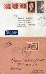 FRANSA POSTA TARİHİ 12 ZARF-KART 1950LER