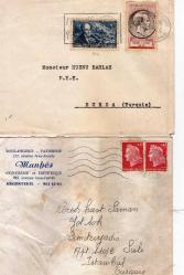 FRANSA POSTA TARİHİ 12 ZARF-KART 1950LER