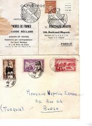 LOT.11 » FRANSA POSTA TARİHİ 12 ZARF-KART 1950LER