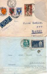 FRANSA İSVİÇRE POSTA TARİHİ 9 ZARFKART 1950LER