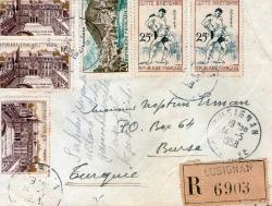 FRANSA İSVİÇRE POSTA TARİHİ 9 ZARFKART 1950LER