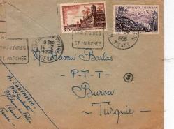 FRANSA İSVİÇRE POSTA TARİHİ 9 ZARFKART 1950LER