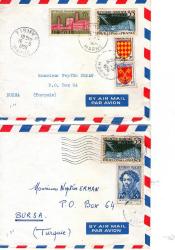 FRANSA POSTA TARİHİ 12 ZARF-KART 1950LER