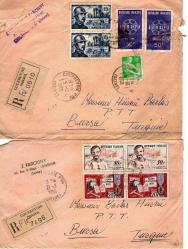 FRANSA POSTA TARİHİ 12 ZARF-KART 1950LER