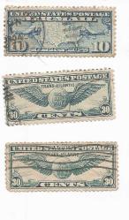 ABD AMERİKAN UÇAK PUL3 adet AIRMAIL..