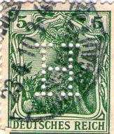 ALMANYA GERMANİA REICH 5M 5PERFİNLER ÜZERİNE ŞEHİR DAMGALARI.1900-1918 RRR KOLEKSİYON