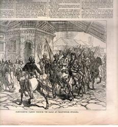 19.yy GRAVÜR OSMANLI 27X37CM İSTANBUL SOFTALARI VE BAŞIBOZUK ASKERLER ALTALTA GRAVÜRLER