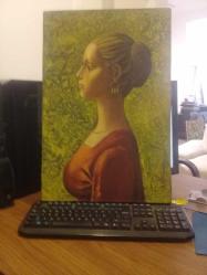 ALİ VERDİEV DERİNLİKLİ PROFİL KADIN 40X60CM..ÇOK ETKİLEYİCİ